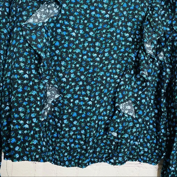 ✨NWT Wild Fable Floral Long Sleeve Ruffle Blouse Cottagecore Prairie Size 1X - Picture 4 of 8